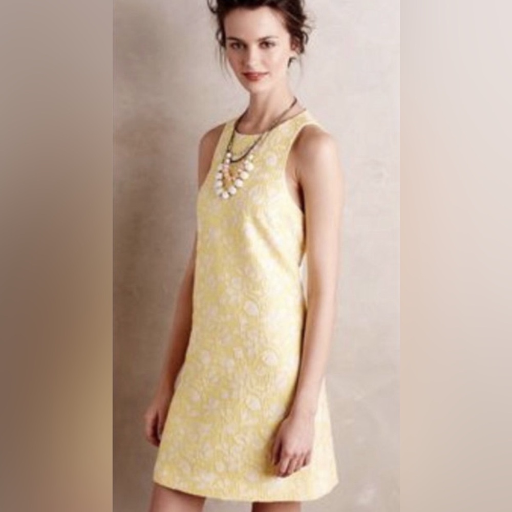 Anthropologie 4 collective‎ Ravinia Floral Sheath Jacquard Sleeveless Dress